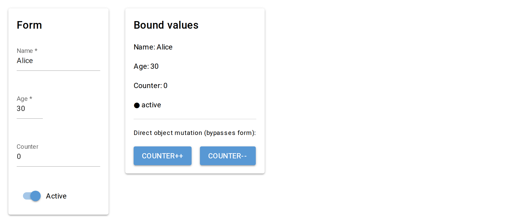 ModelForm — NiceGUI Binding