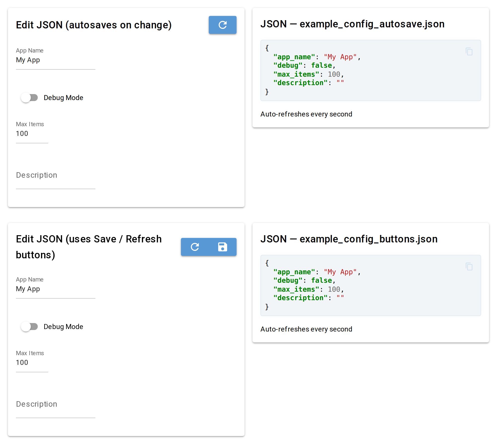 ModelForm — JSON Persistence